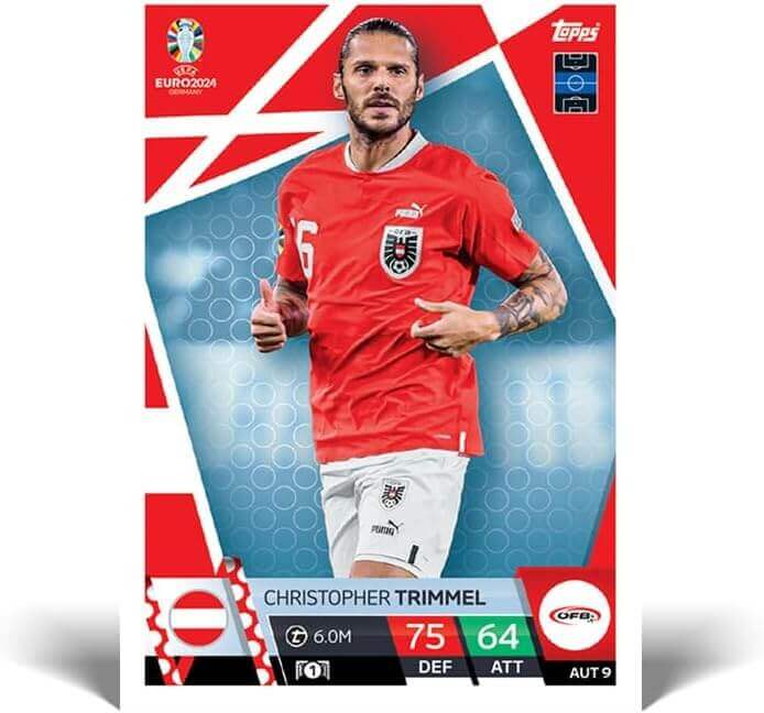 Topps Euro 2024 Official Match Attax Color: Booster Tin Raw Talent Trading Card Collection Earthlets