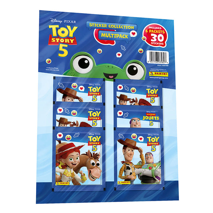 Toy Story 5 Sticker Collection multipack featuring 6 packets and 30 stickers from the beloved Disney Pixar series.