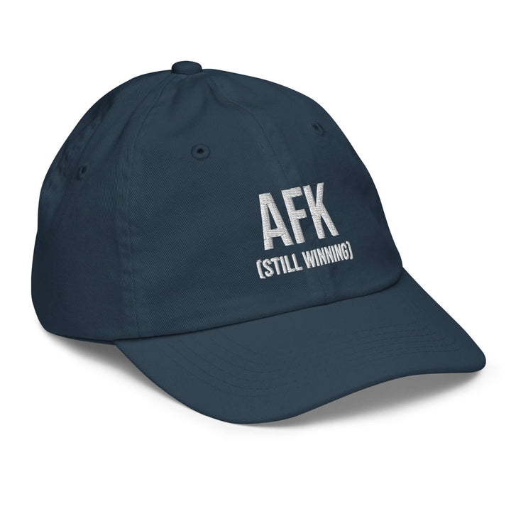 AFK Youth baseball cap featuring a stylish design with embroidered AFK (STILL WINNING) text for kids.