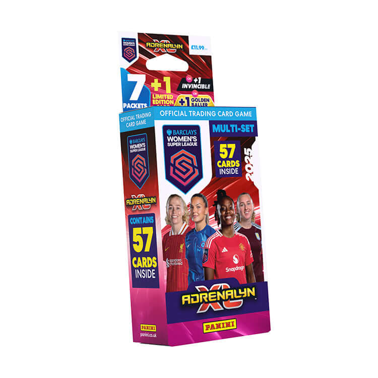 Barclays Women’s Super League Adrenalyn XL trading card multi-set with 57 cards by Panini.