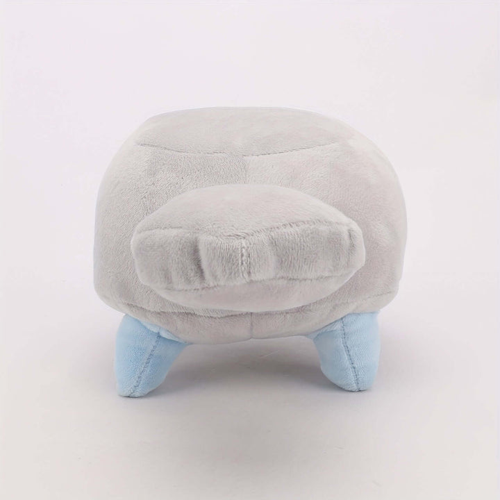 Soft polyester pebble dog plush stuffed animal in gray and blue, ideal for home decoration and gifting.