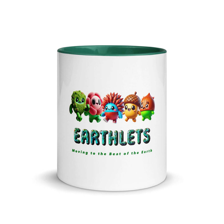 Earthlets ceramic mug with colorful inside and playful characters design, ideal for personalized gifts.