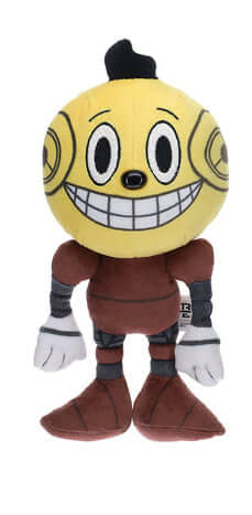 Electric State 8" Collectible Plush Herman with yellow head, cheerful expression, and robot limbs, perfect for fans of the Netflix movie.