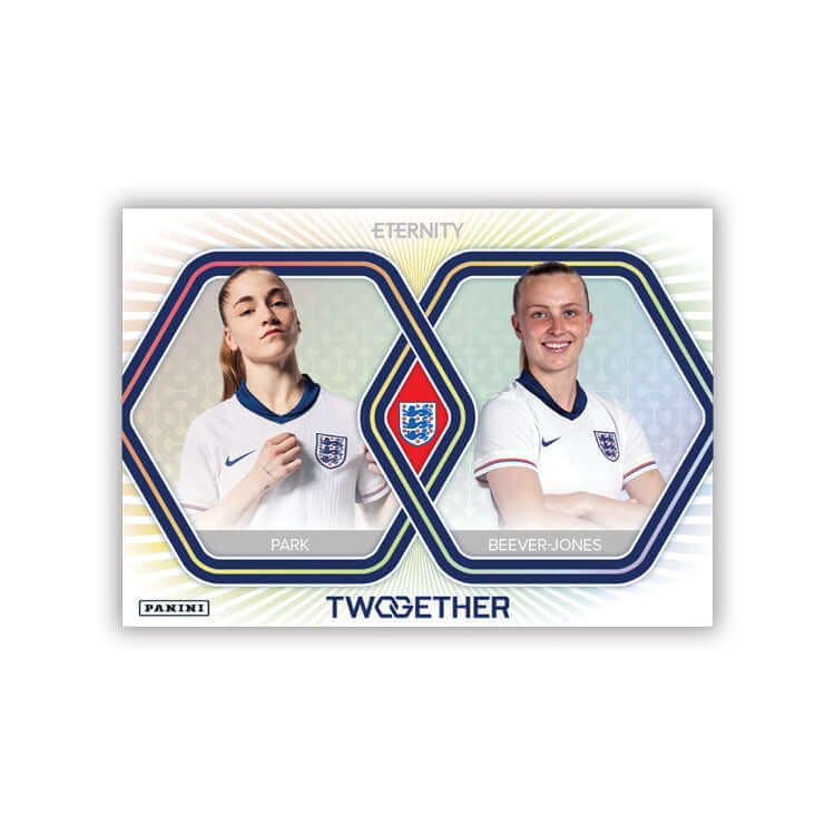 Eternity Lionesses trading card featuring players Park and Beaver-Jones in England Women's team jerseys.