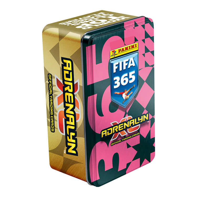 FIFA 365 2025/26 Adrenalyn XL Trading Card Collection tin featuring official trading cards.