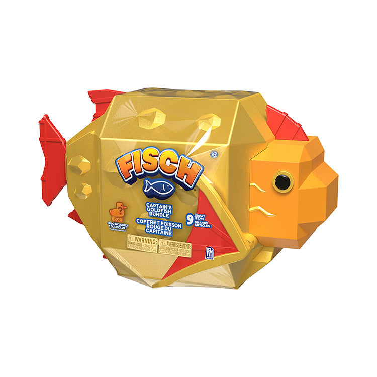 Fisch Captain’s Goldfish Collector Bundle sculpted case designed for storage and display, featuring vibrant colors and fish-like shape.