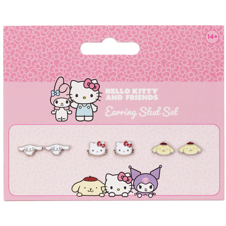 Hello Kitty Cinnamoroll and Pompompurin Stud Earring Set