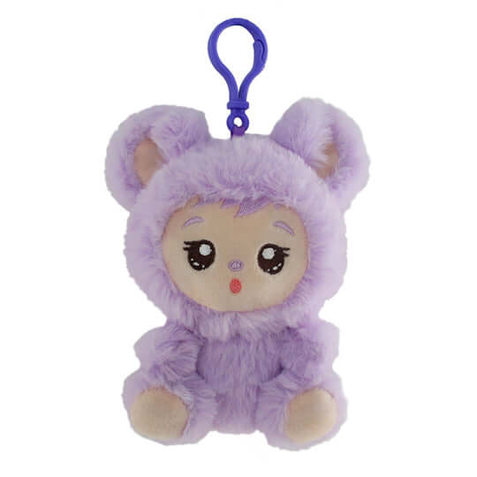 LaBabies 4-inch Collectable Plush Keychain in purple, soft and squishy with adorable features and keychain attachment.