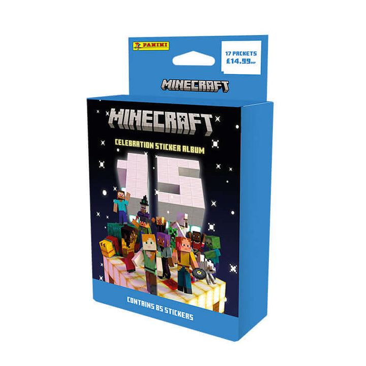 Panini Minecraft 15th Celebration Sticker Album Box with Characters on Cover