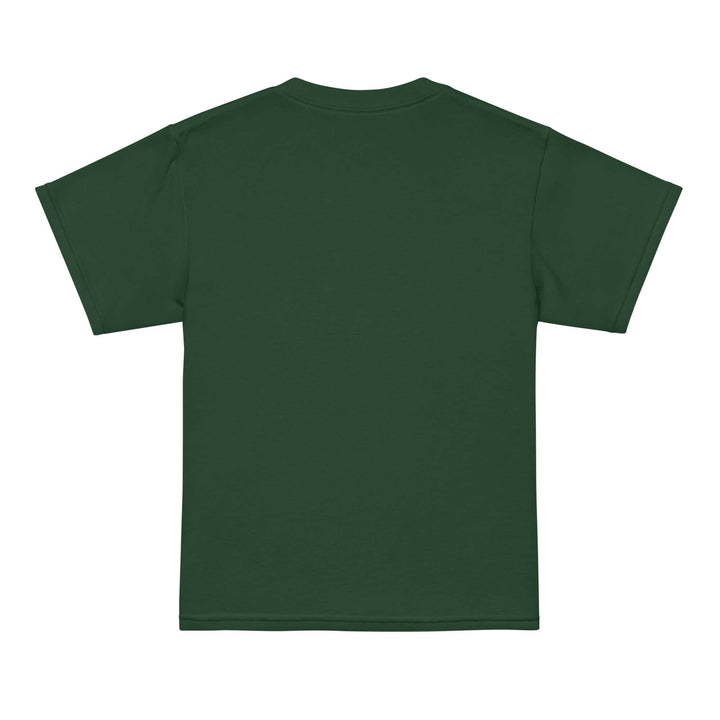 Back view of the Oddy Pro Youth t-shirt in a solid green color, showcasing its modern fit and comfort.