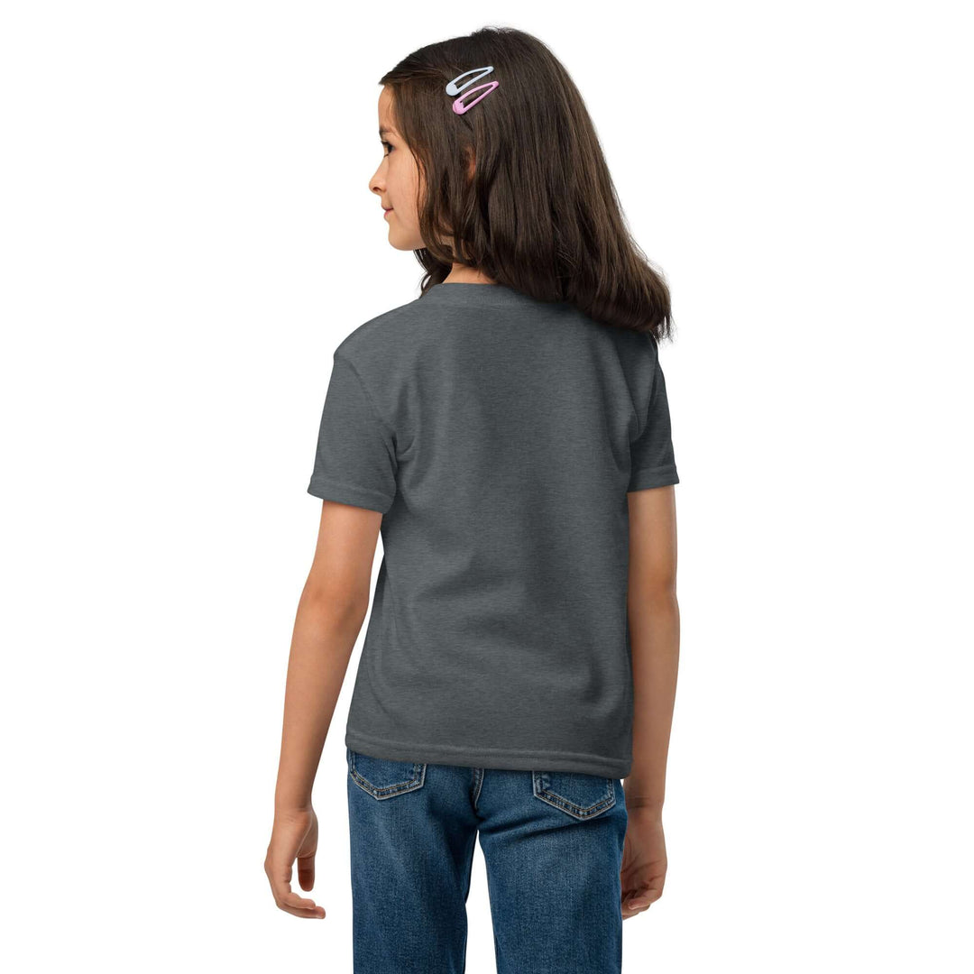Back view of a girl wearing an Oddy Pro Youth t-shirt, showcasing the classic fit and comfortable fabric.