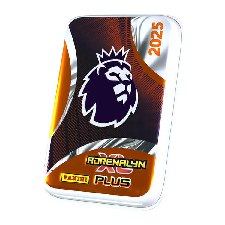 2025 Adrenalyn XL PLUS Premier League trading cards from Panini featuring iconic lion logo design.
