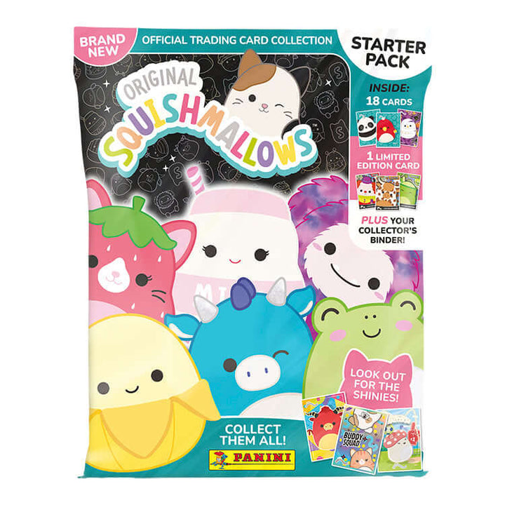 Squishmallows Trading Card Collection starter pack featuring adorable character designs and limited edition cards.