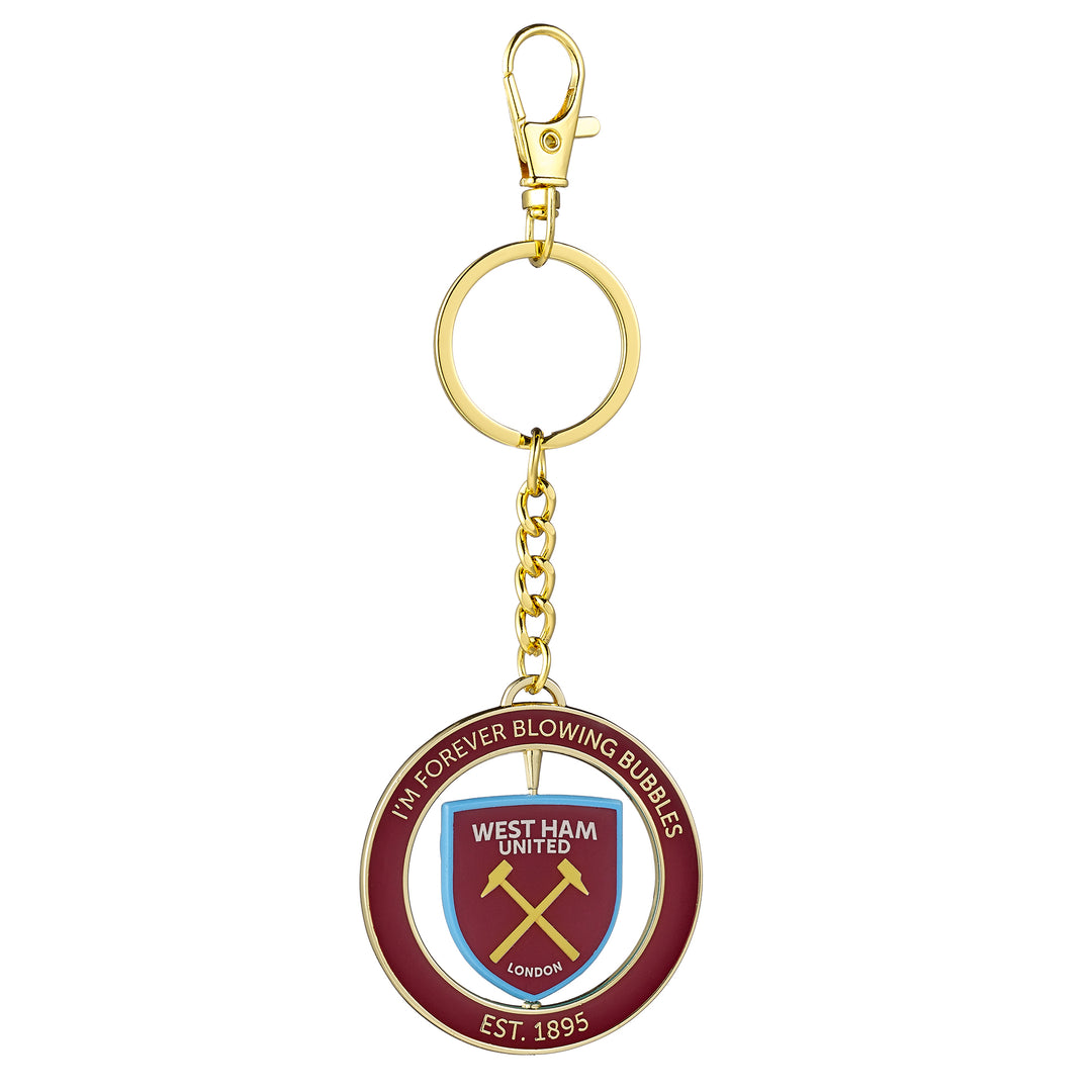 West Ham spinning keyring featuring the club shield and &