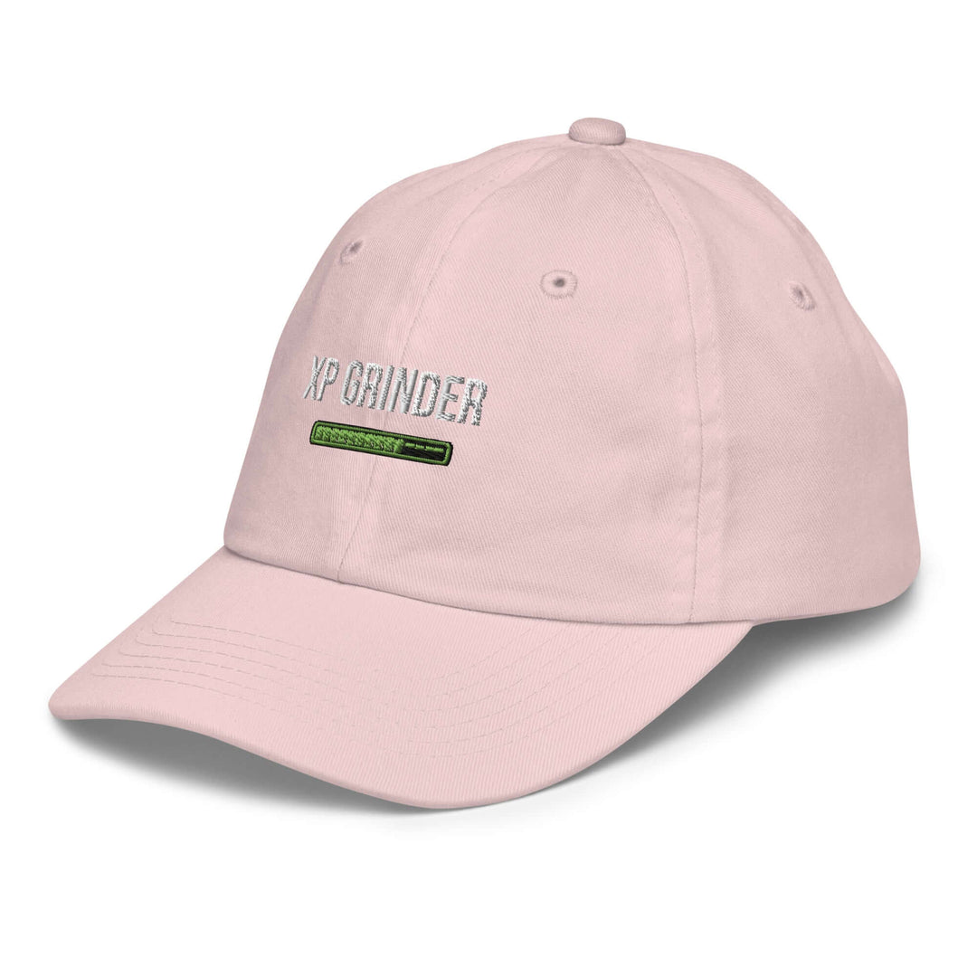 XP Grinder Youth baseball cap in pink with embroidered logo for baseball training and casual wear.