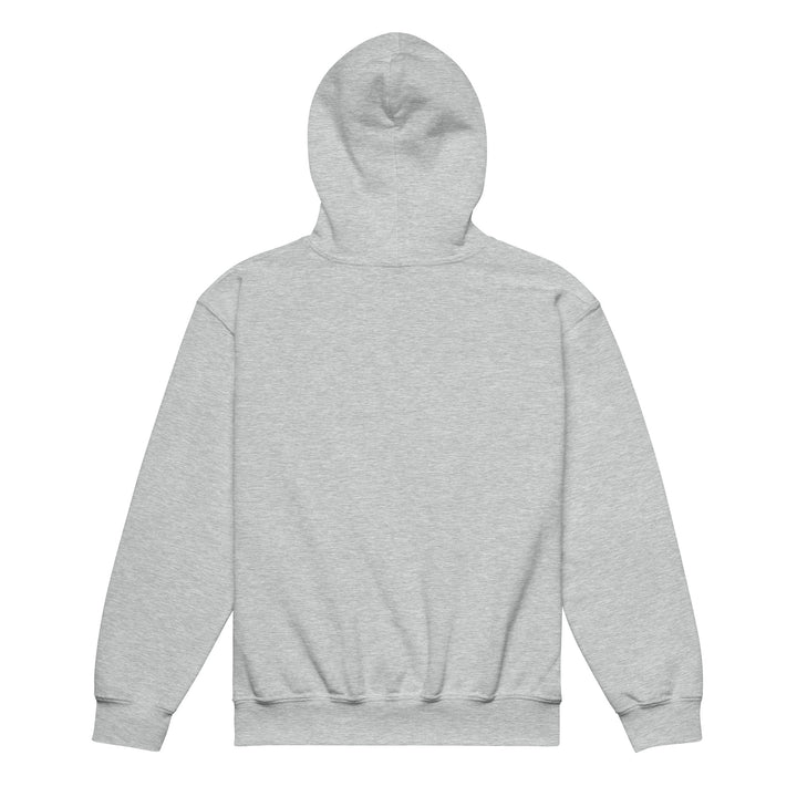 Back view of the Oddy Pro Youth heavy blend hoodie in grey, showcasing its design and material.