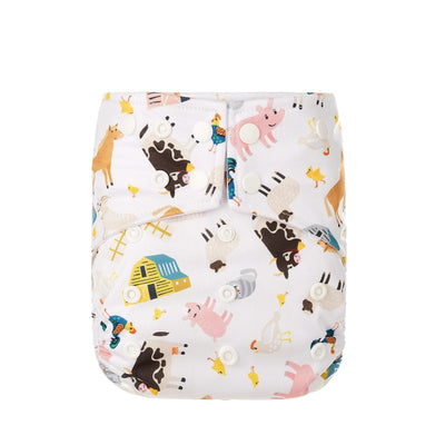 HappyBear One Size Pocket Nappy Colour: Farm Animals reusable nappies Earthlets