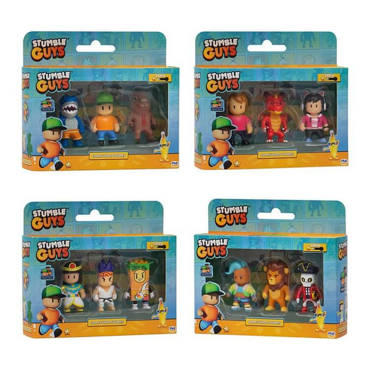 PMI Stumble Guys Collectible Figures 3PK Window Box Product: Pack 1 Mini Figures Earthlets