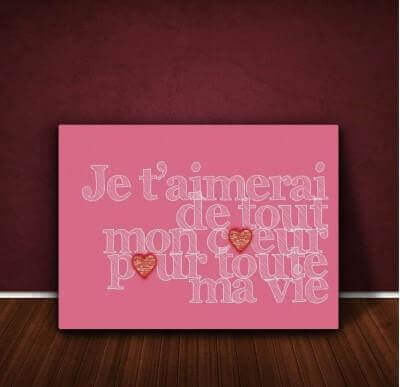 Feel Good Art Canvas Art - I love you with all my heart for all my life - Rose nursery art Earthlets