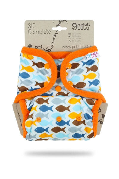 Petit Lulu Snap In One (SIO) Complete Nappy - One Size Colour: Rainbow Stars Size: One Size reusable nappies Earthlets