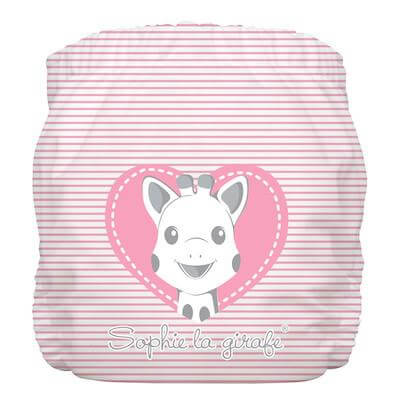 Charlie Banana Sophie La Girafe One Size Hybrid AIO - Nappy and 2 Inserts Colour: Pencil Pink Heart reusable nappies Earthlets