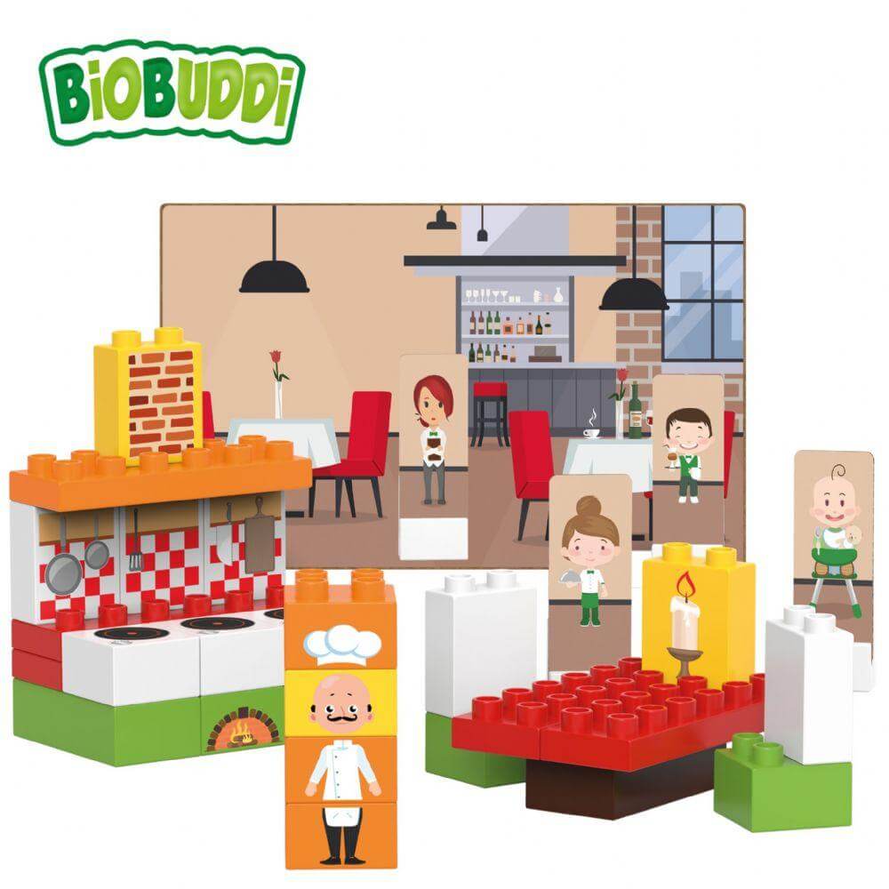 BioBuddi Environmentally Friendly Building blocks Restaurant age 1.5 to 6 years play educational toys Earthlets