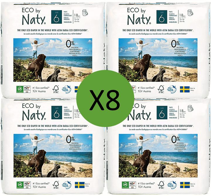 Naty Size 6 Pull Up Pants - 18 pack Multi Pack: 8 disposable nappies size 6 Earthlets